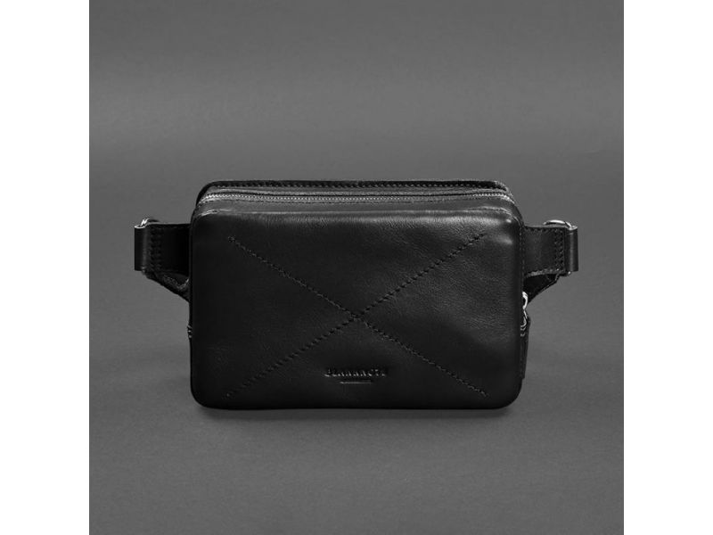 Кожаная поясная сумка Dropbag Minі черная, фото 10