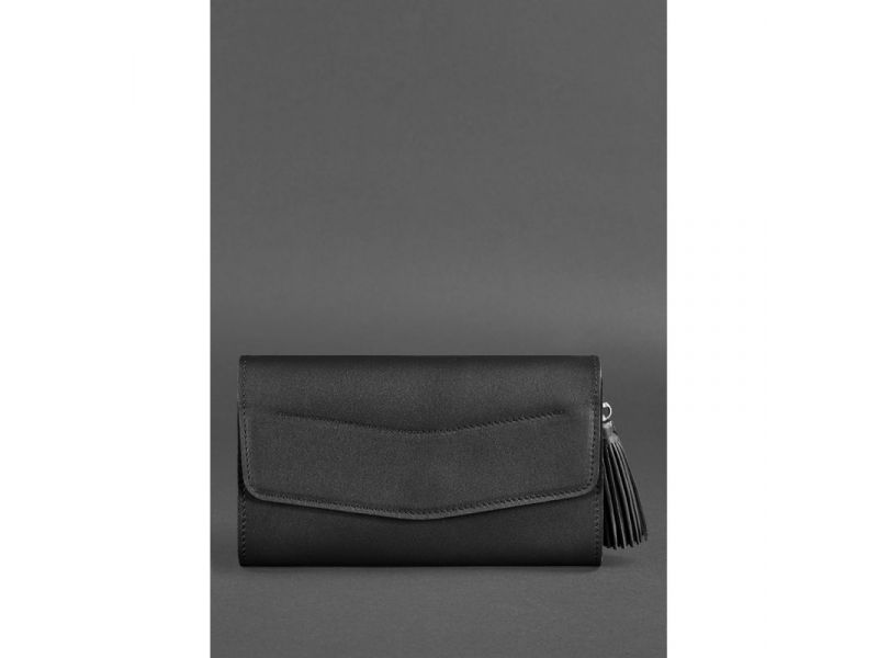 Кожаная женская сумка Элис черная, фото 2