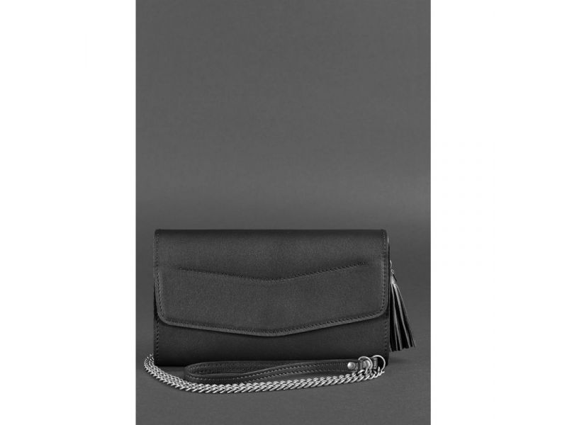 Кожаная женская сумка Элис черная, фото 3