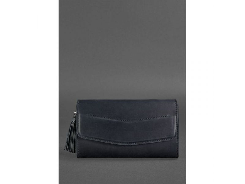 Кожаная женская сумка Элис синяя crazy horse, фото 2