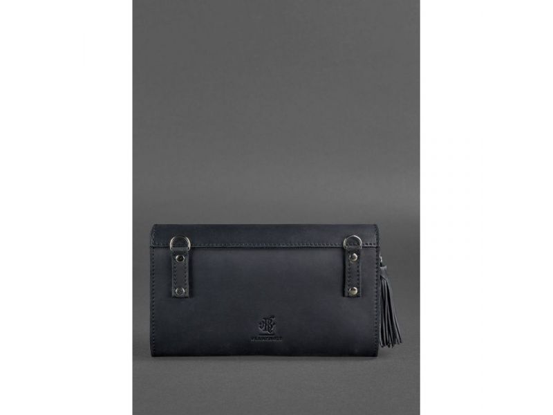 Кожаная женская сумка Элис синяя crazy horse, фото 6