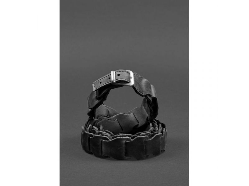 Женский кожаный бохо-ремень черный  Crazy Horse, фото 2