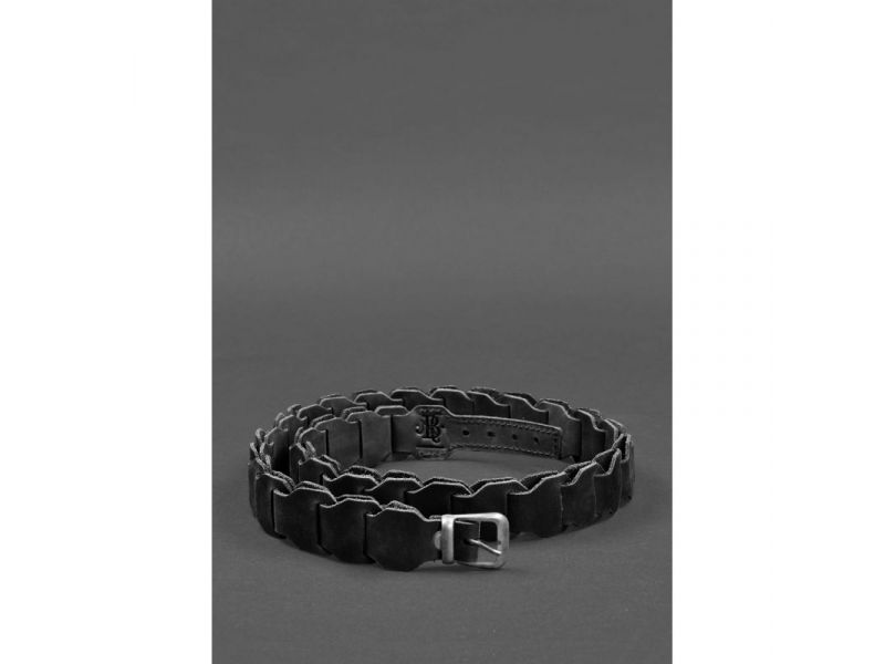 Женский кожаный бохо-ремень черный  Crazy Horse, фото 3