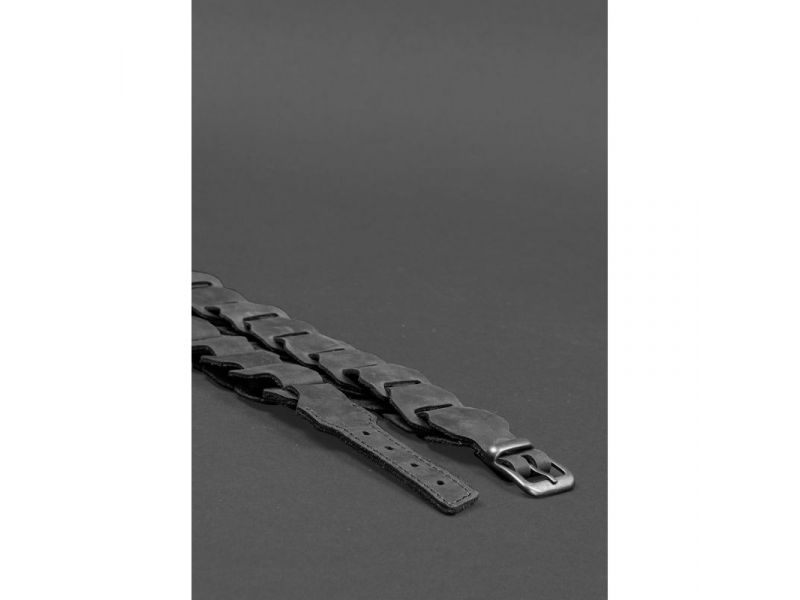 Женский кожаный бохо-ремень черный  Crazy Horse, фото 4