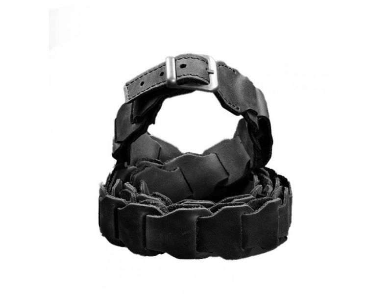 Женский кожаный бохо-ремень черный  Crazy Horse, фото 8