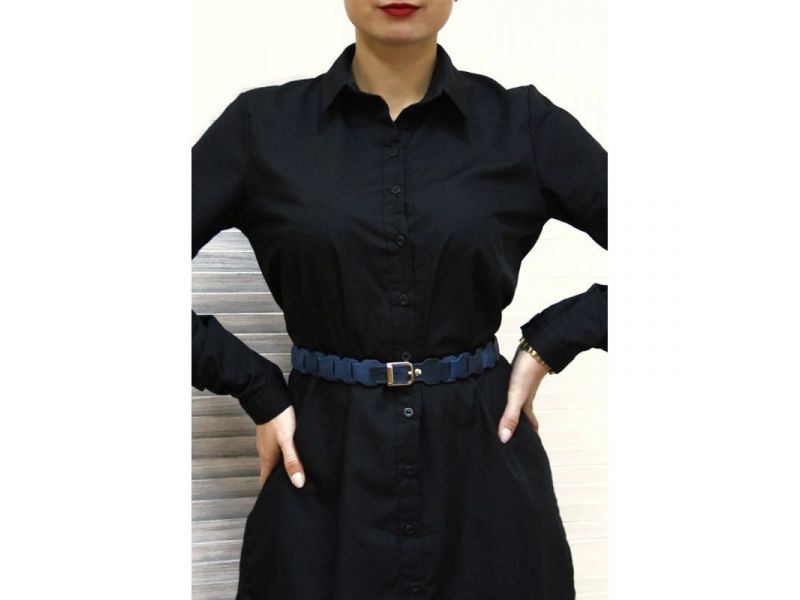 Женский кожаный бохо-ремень синий Crazy Horse, фото 6