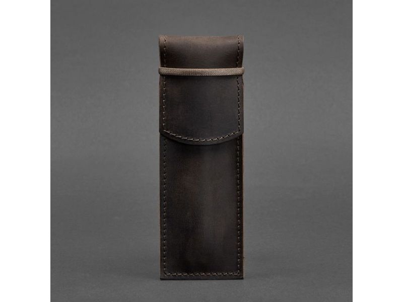 Кожаный чехол для ручек 1.0 темно-коричневый Crazy Horse, фото 5