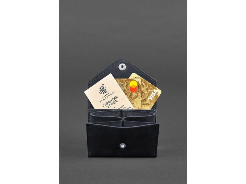 Кожаный кард-кейс 3.0 синий с мандалой, фото 2