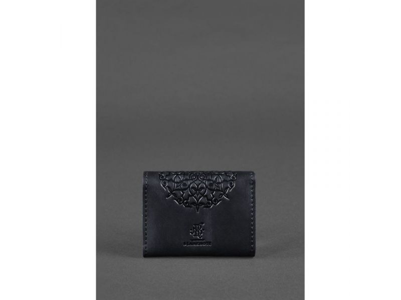 Кожаный кард-кейс 3.0 синий с мандалой, фото 4