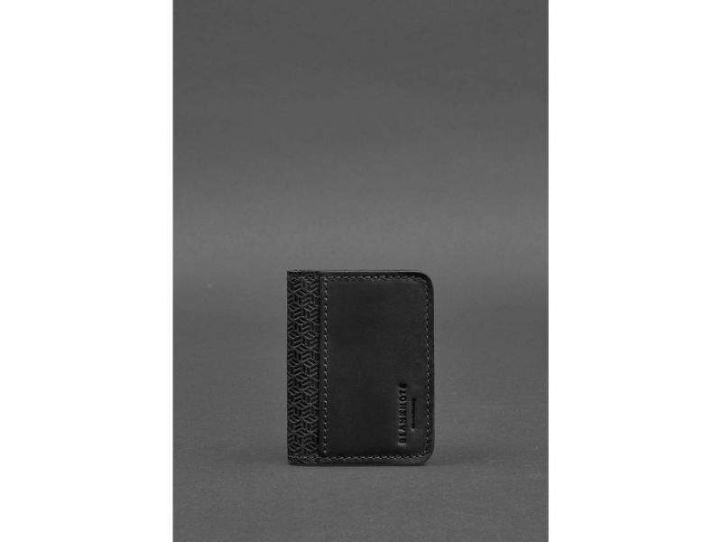 Мужская кожаная обложка для ID-паспорта и водительских прав 4.0 Карбон черная, фото 1