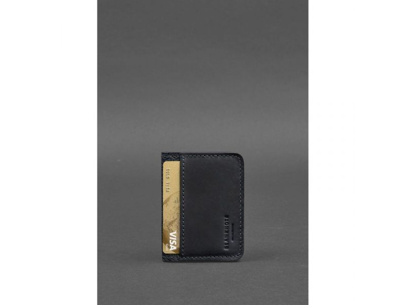 Мужская кожаная обложка для ID-паспорта и водительских прав 4.0 Карбон синяя, фото 3