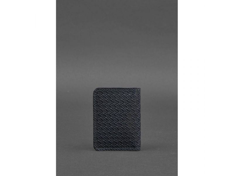 Мужская кожаная обложка для ID-паспорта и водительских прав 4.0 Карбон синяя, фото 4