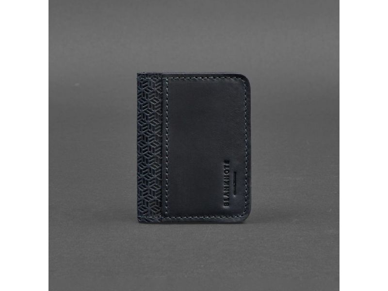 Мужская кожаная обложка для ID-паспорта и водительских прав 4.0 Карбон синяя, фото 5