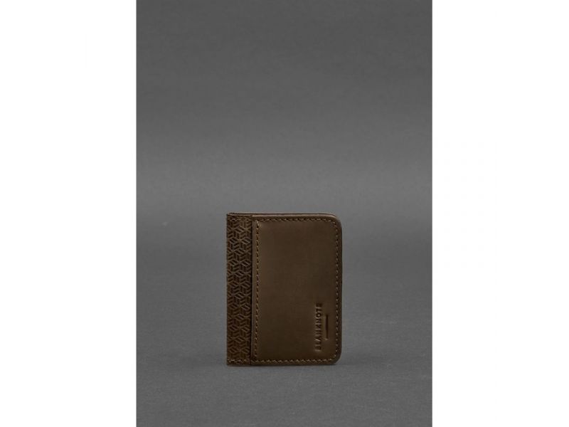 Мужская кожаная обложка для ID-паспорта и водительских прав 4.0 Карбон темно-коричневый Crazy Horse, фото 1