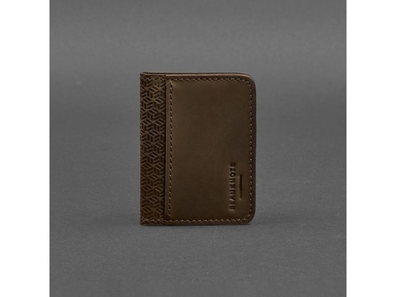 Мужская кожаная обложка для ID-паспорта и водительских прав 4.0 Карбон темно-коричневый Crazy Horse, фото 5