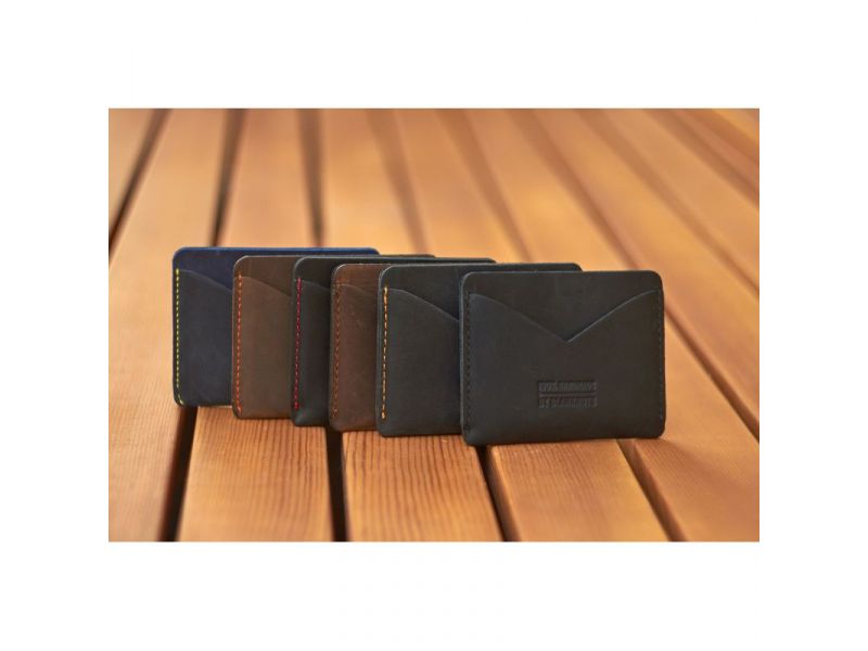 Кожаная визитница 5.0 темно-коричневый Crazy Horse, фото 5