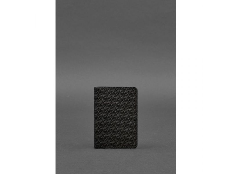 Мужской кожаный кард-кейс (визитница) 6.0 Карбон черный, фото 1