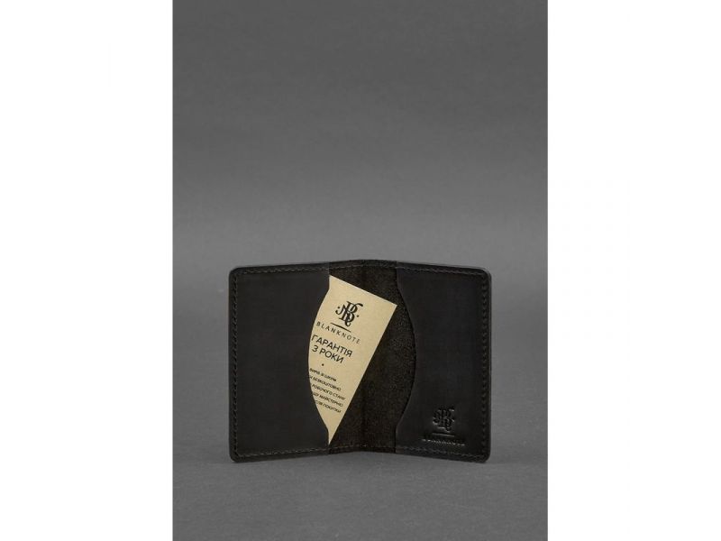 Мужской кожаный кард-кейс (визитница) 6.0 Карбон черный, фото 3