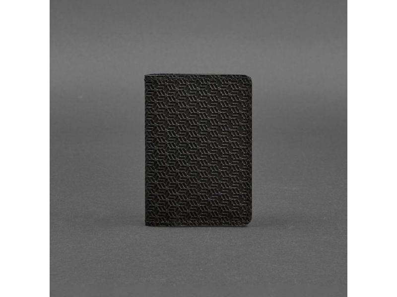Мужской кожаный кард-кейс (визитница) 6.0 Карбон черный, фото 4