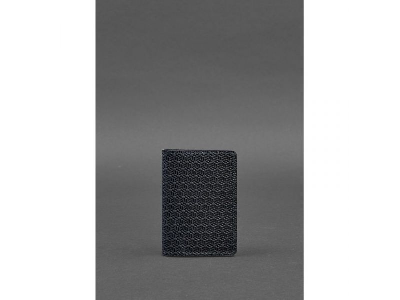 Мужской кожаный кард-кейс (визитница) 6.0 Карбон синий, фото 1