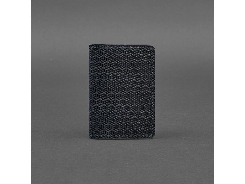 Мужской кожаный кард-кейс (визитница) 6.0 Карбон синий, фото 4