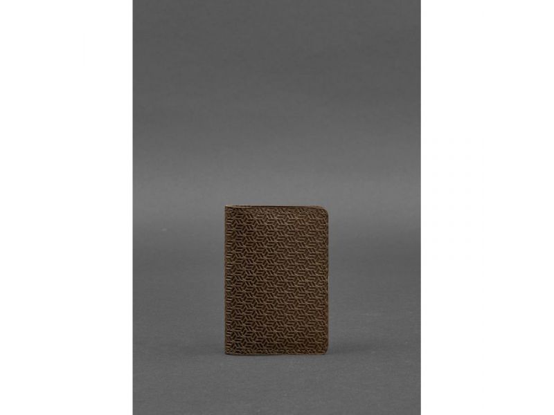 Мужской кожаный кард-кейс (визитница) 6.0 Карбон темно-коричневый Crazy Horse, фото 1