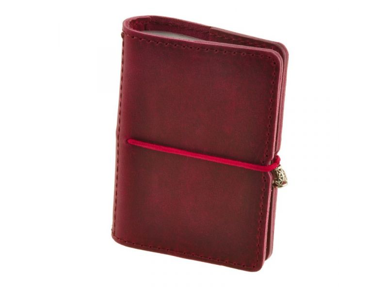 Женский кожаный кард-кейс 7.0 бордовый Crazy Horse, фото 5