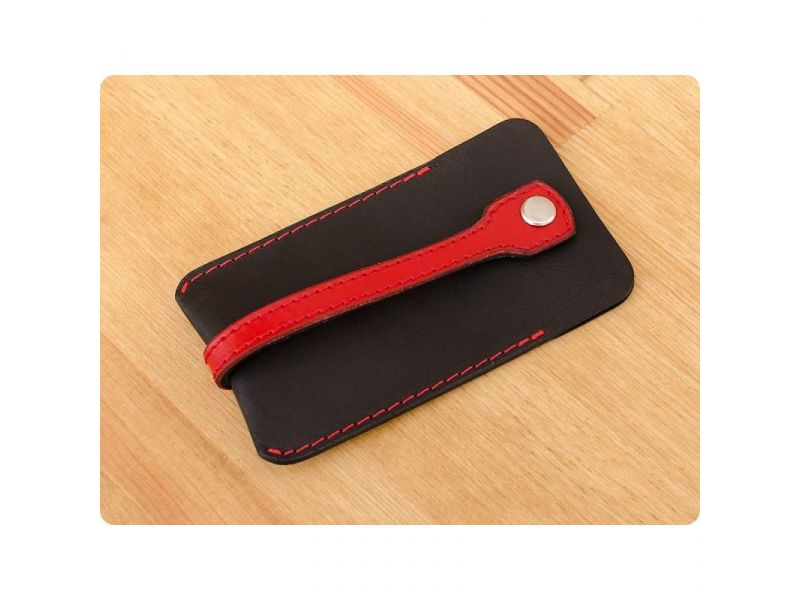 Кожаная ключница 1.0 черная с красным, фото 3