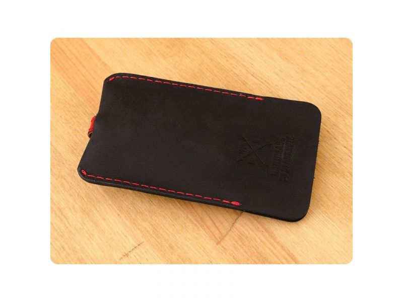 Кожаная ключница 1.0 черная с красным, фото 4