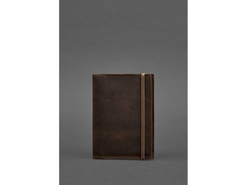 Кожаная обложка для паспорта 1.0 темно-коричневый Crazy Horse, фото 1