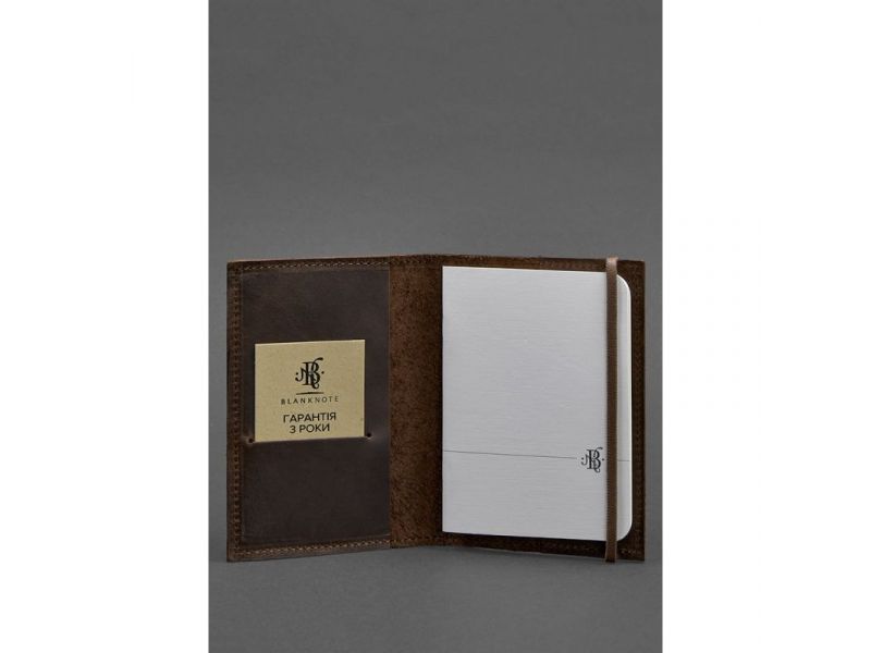 Кожаная обложка для паспорта 1.0 темно-коричневый Crazy Horse, фото 2