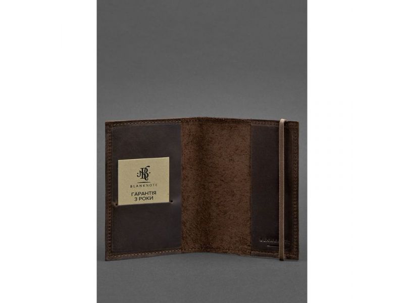 Кожаная обложка для паспорта 1.0 темно-коричневый Crazy Horse, фото 3