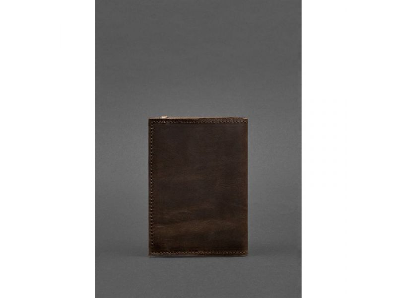 Кожаная обложка для паспорта 1.0 темно-коричневый Crazy Horse, фото 4