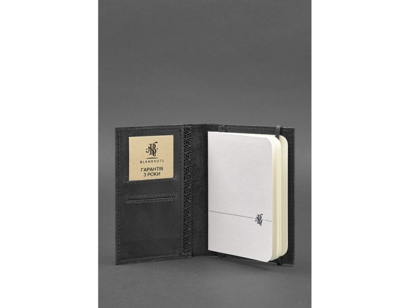 Кожаная обложка для паспорта 2.0 Карбон черная, фото 3