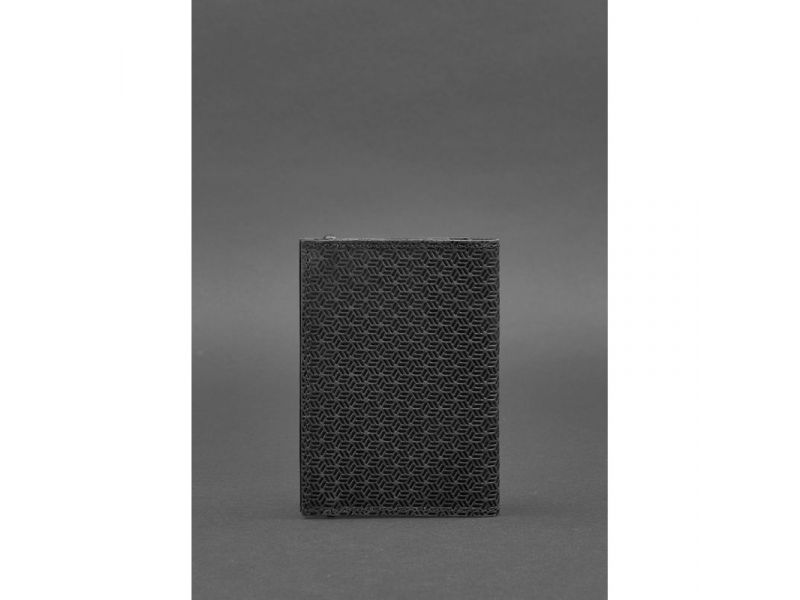 Кожаная обложка для паспорта 2.0 Карбон черная, фото 5