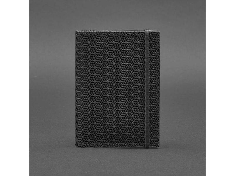 Кожаная обложка для паспорта 2.0 Карбон черная, фото 6