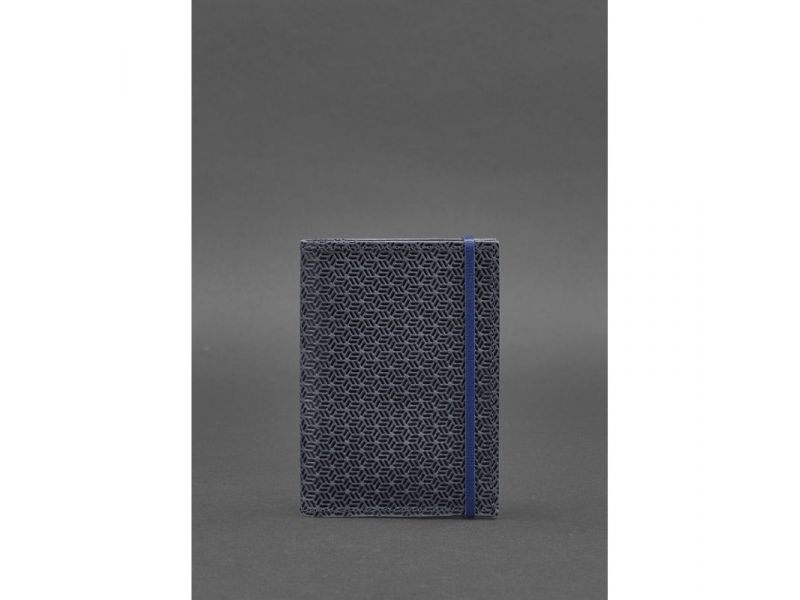 Кожаная обложка для паспорта 2.0 Карбон синяя, фото 1