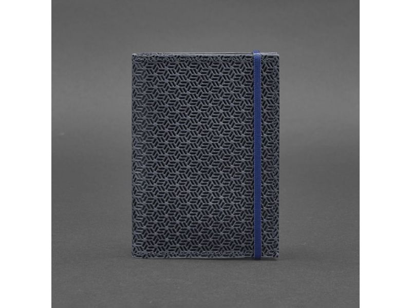 Кожаная обложка для паспорта 2.0 Карбон синяя, фото 6