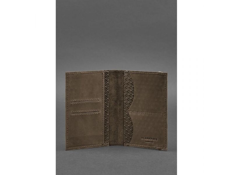 Кожаная обложка для паспорта 2.0 Карбон темно-коричневый Crazy Horse, фото 2