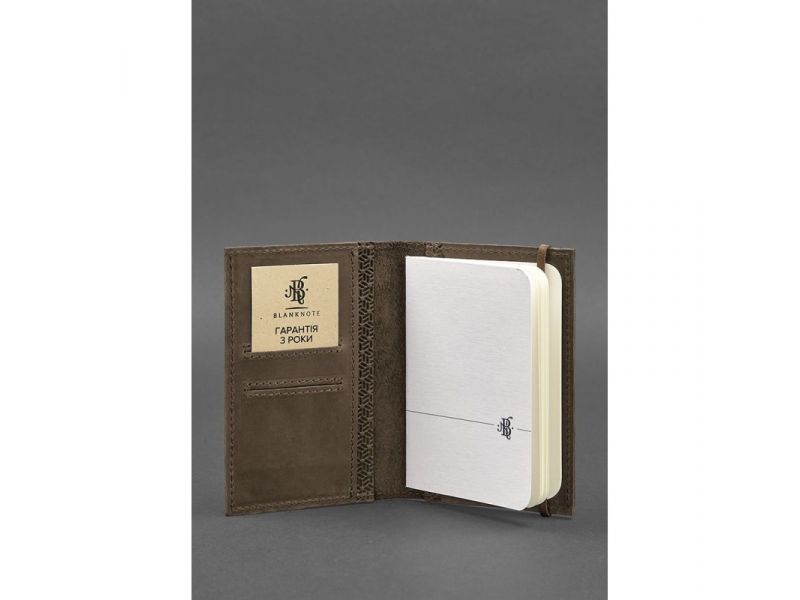 Кожаная обложка для паспорта 2.0 Карбон темно-коричневый Crazy Horse, фото 3