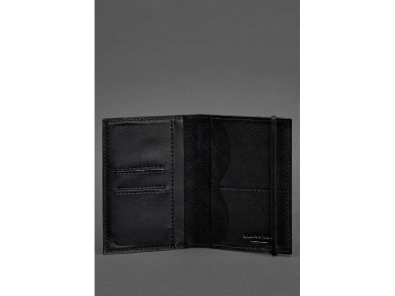 Кожаная обложка для паспорта 2.0 черная, фото 2