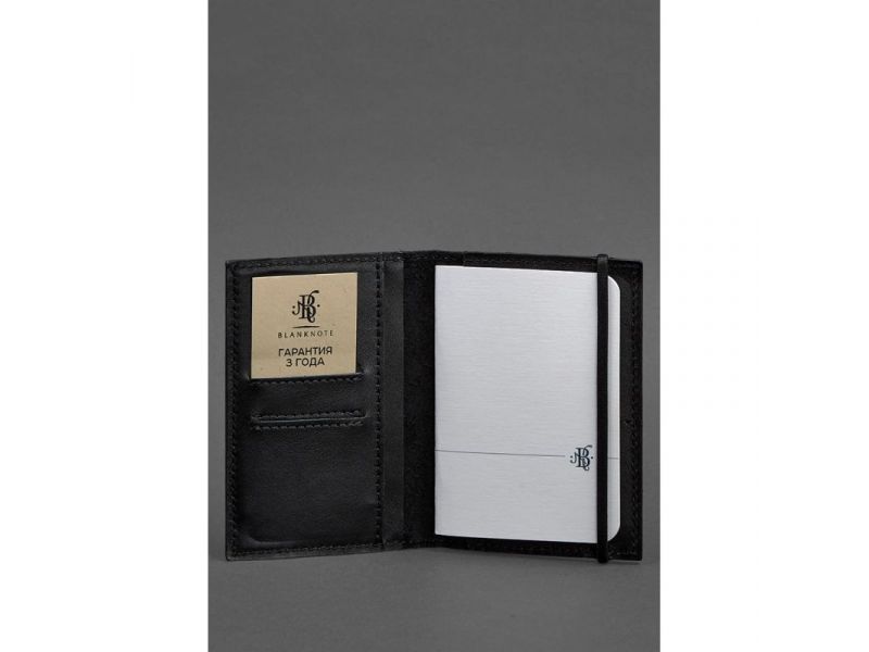 Кожаная обложка для паспорта 2.0 черная, фото 3