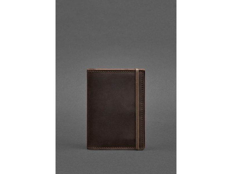 Кожаная обложка для паспорта 2.0 темно-коричневый Crazy Horse, фото 1