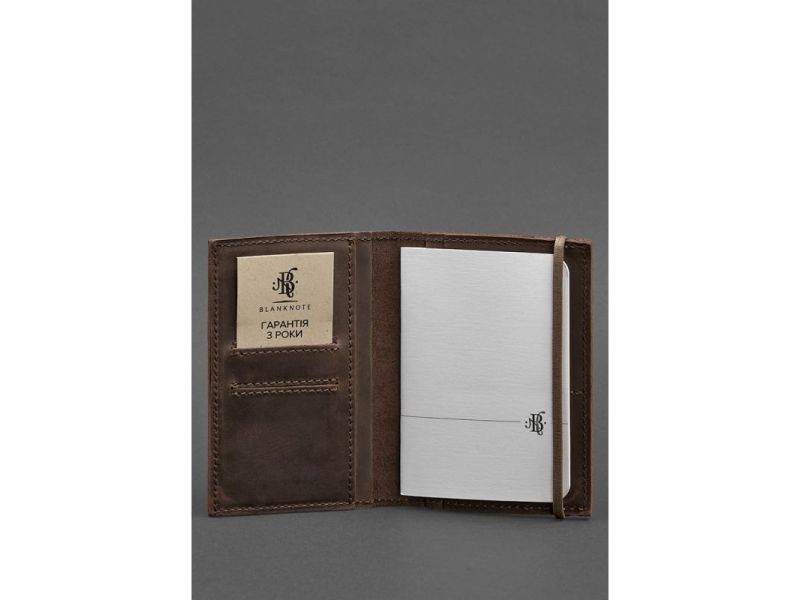 Кожаная обложка для паспорта 2.0 темно-коричневый Crazy Horse, фото 3