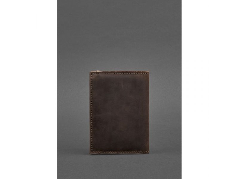 Кожаная обложка для паспорта 2.0 темно-коричневый Crazy Horse, фото 5