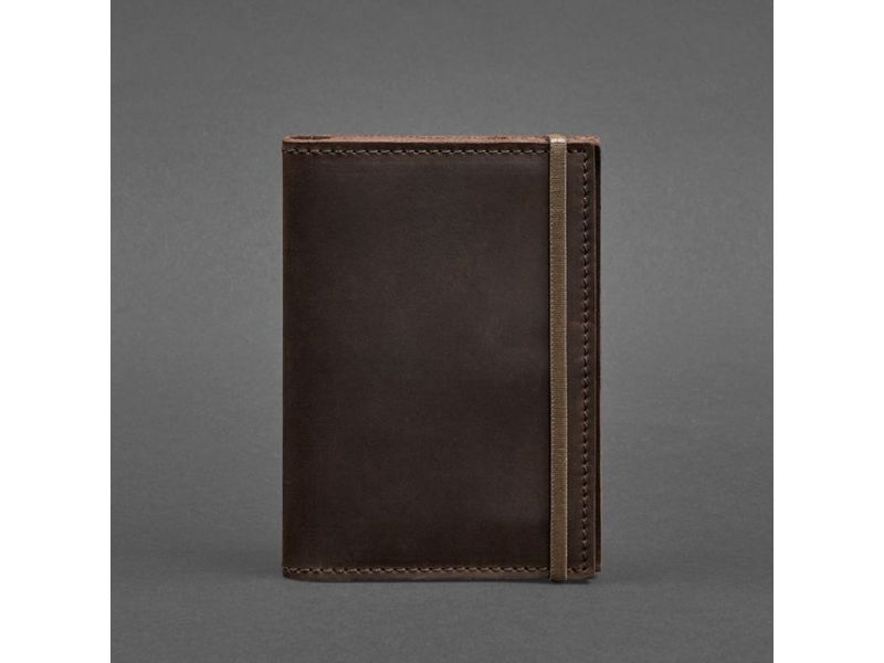 Кожаная обложка для паспорта 2.0 темно-коричневый Crazy Horse, фото 6
