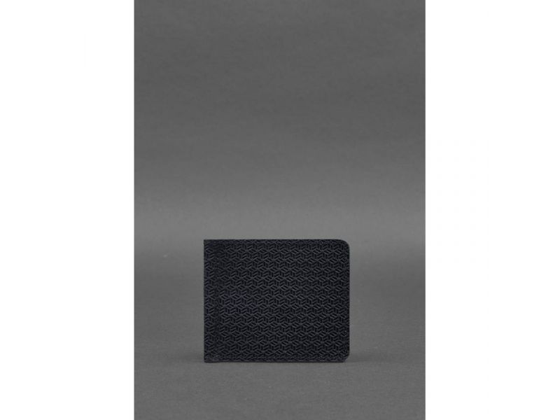 Мужское кожаное портмоне синее 1.0 зажим для денег Карбон, фото 1