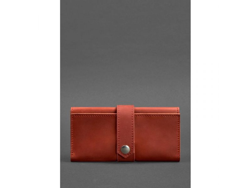 Кожаное женское портмоне 3.0 коралловое, фото 1