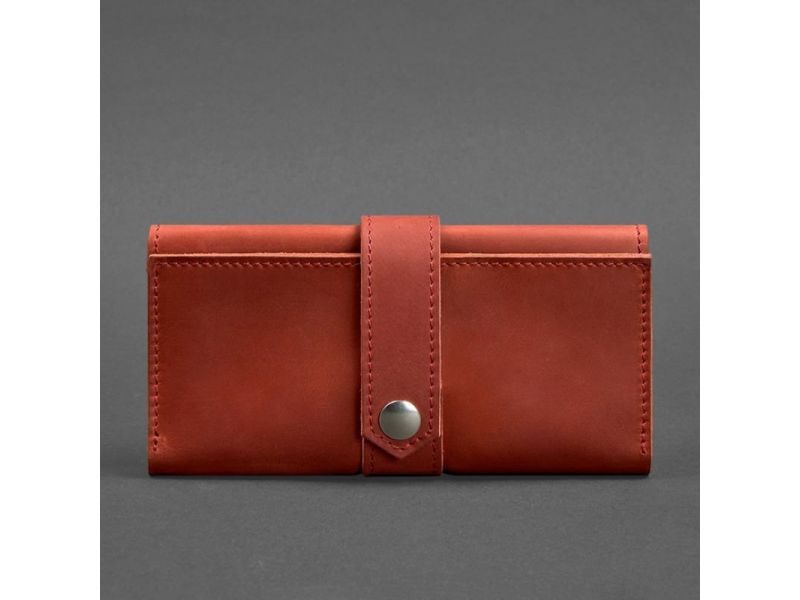 Кожаное женское портмоне 3.0 коралловое, фото 5