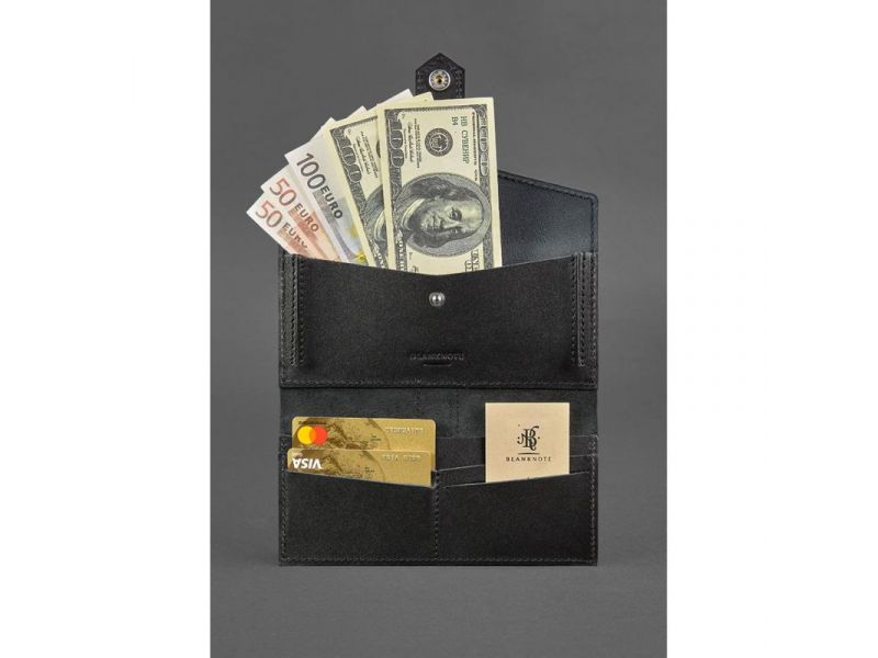 Кожаное портмоне 3.0 черное Krast, фото 2